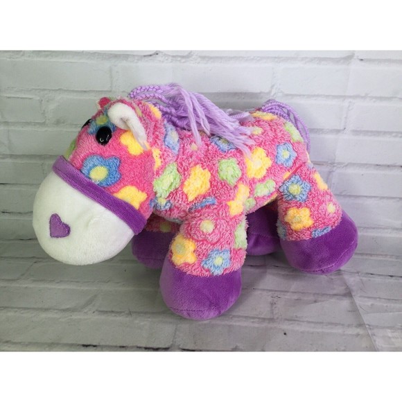 MTY International Pink Purple Plush Stuffed Animal Horse...